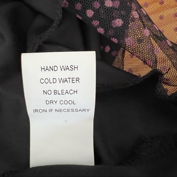 Charlotte Russe Y2K black tulle pink Swiss dot midi vintage slip dress Sz S - Picture 13 of 13